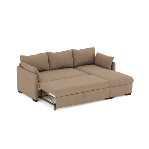 Chaise longue reversível com cama SYCO II 3 lugares castanho