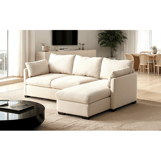 Chaise longue reversível com cama SYCO II 3 lugares cinza claro