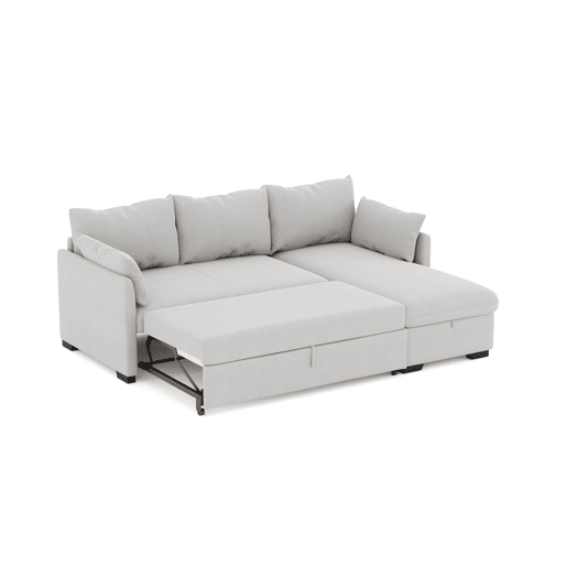 Chaise longue reversível com cama SYCO II 3 lugares cinza claro