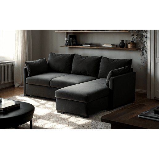 Chaise longue reversível com cama SYCO II 3 lugares cinza escuro