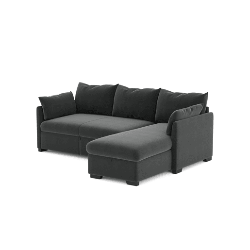 Chaise longue reversível com cama SYCO II 3 lugares cinza escuro
