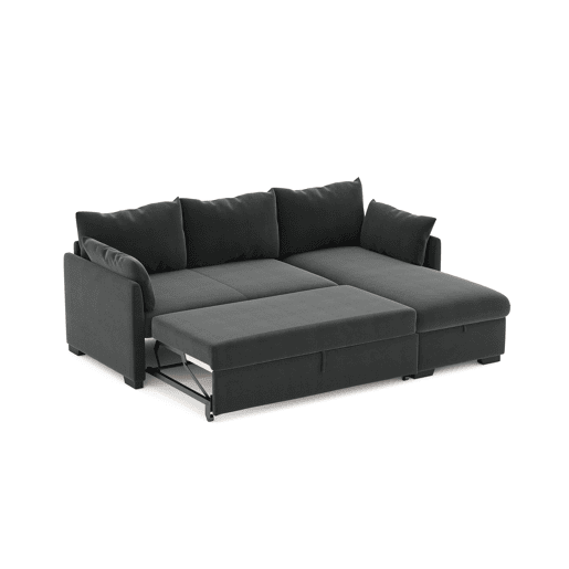 Chaise longue reversível com cama SYCO II 3 lugares cinza escuro