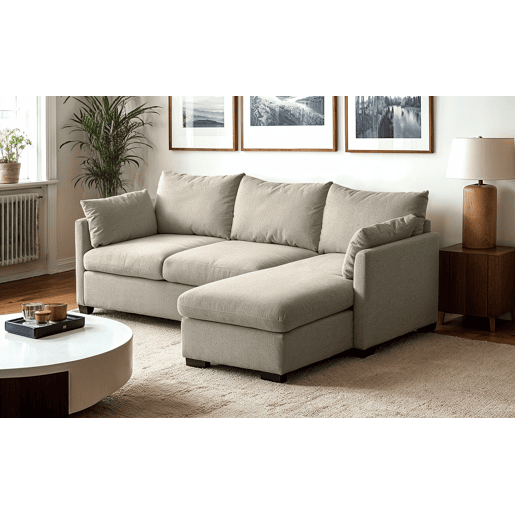 Chaise longue reversível com cama SYCO II 3 lugares bege