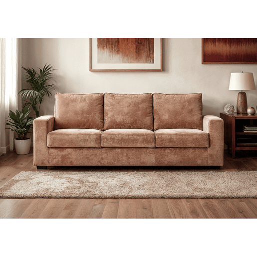 Sofá de 3 lugares com cama cor terracota AZZURO