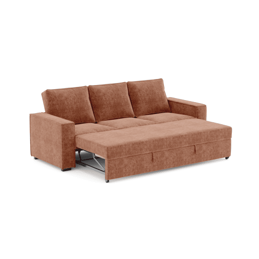 Sofá de 3 lugares com cama cor terracota AZZURO
