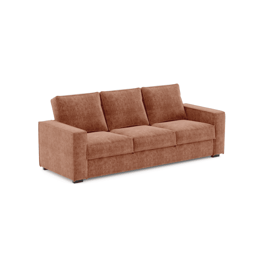 Sofá de 3 lugares com cama cor terracota AZZURO
