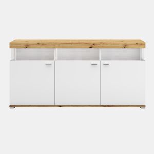 Aparador com 3 portas CORSO branco e carvalho