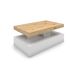 Mesa de centro fija blanco y roble CORSO Mesa de centro fija blanco y roble CORSO Blanco/ Madera