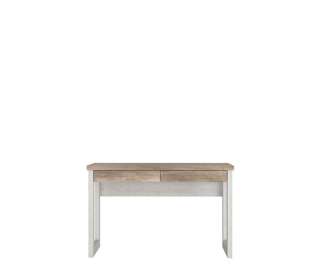 Mesa escritorio verona 2 cajones blanco y roble