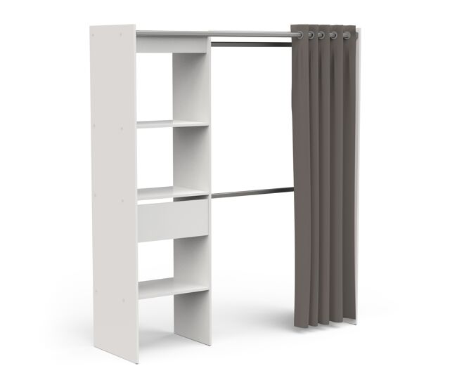Armario vestidor extensible chicago 50x191cm con 3 estantes - conforama