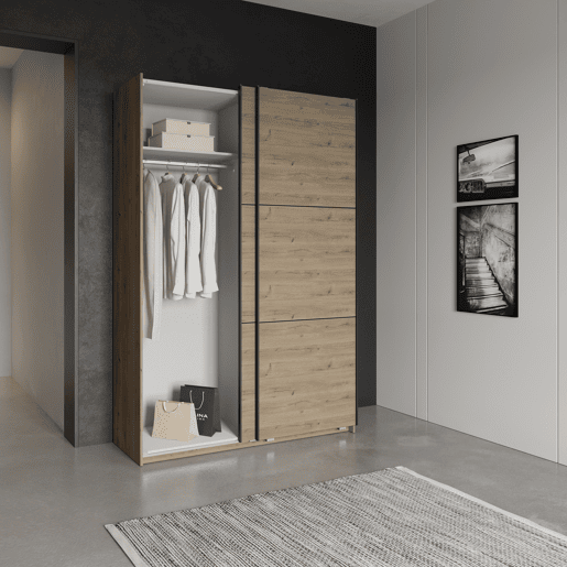 Roupeiro ALHAMBRA 150 portas deslizantes 148x223cm carvalho