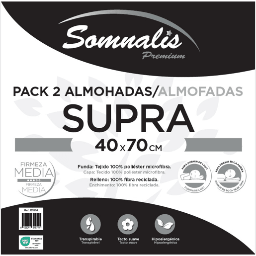 Conjunto de 2 almofadas de fibra SUPRA 70cm