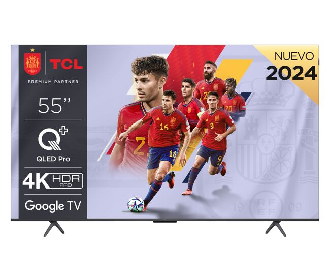 TV QLED 55" - TCL 55C655, UHD 4K, AiPQ PRO, QLEDPRO, Dolby Vision y Atmos, HDR10+, Negro