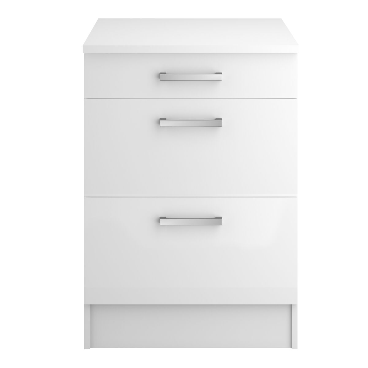 Módulo bajo UNO de 60cm 3 cajones blanco mate