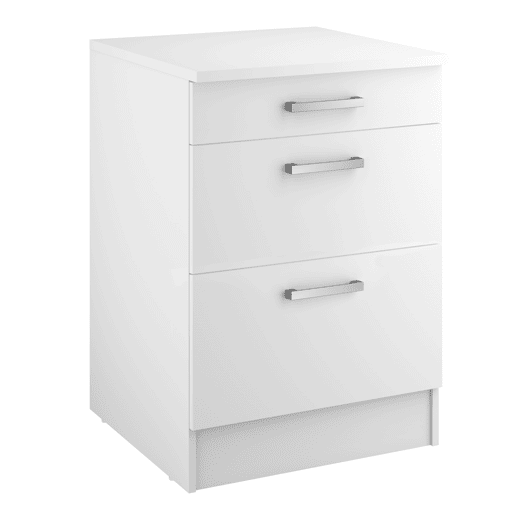 Módulo baixo UNO de 60cm 3 gavetas branco mate