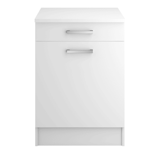 Módulo baixo UNO 60cm 1 porta y 1 gaveta branco mate