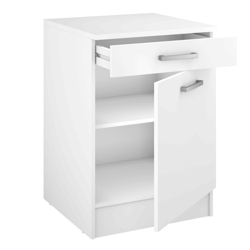 Módulo baixo UNO 60cm 1 porta y 1 gaveta branco mate