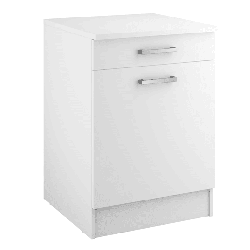 Módulo baixo UNO 60cm 1 porta y 1 gaveta branco mate