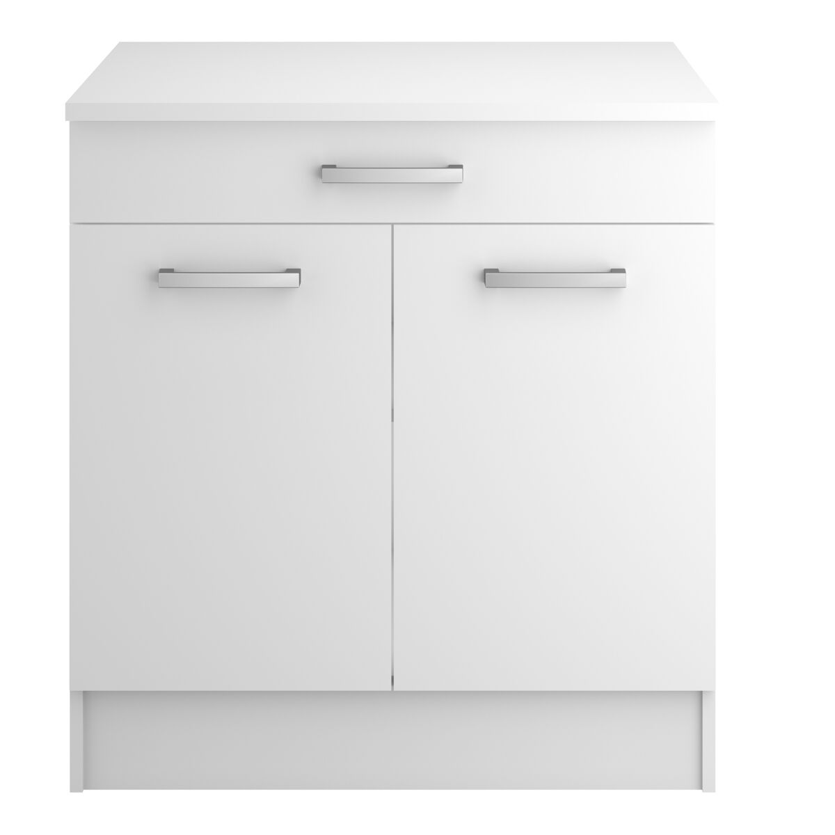 Módulo bajo UNO de 80cm 2 puertas y 1 cajón blanco mate
