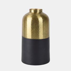 Vaso de ferro DOBLE em metal&nbsp;dourado e preto