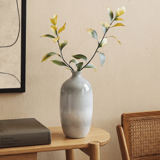 Vaso para flores YERMO vidro reciclado cor branca