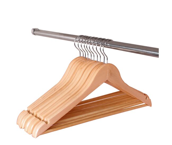 Set 8 perchas madera 44,5x1,2x23cm - conforama