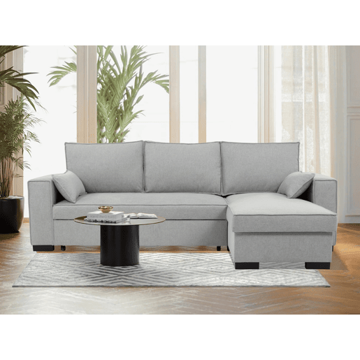 Chaise longue com cama MARLON reversível 3 lugares cinza
