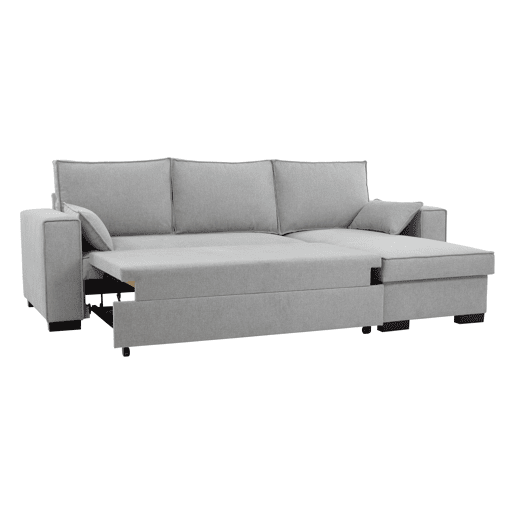 Chaise longue com cama MARLON reversível 3 lugares cinza