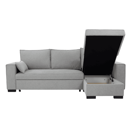 Chaise longue com cama MARLON reversível 3 lugares cinza