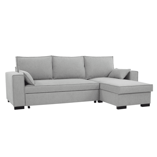 Chaise longue com cama MARLON reversível 3 lugares cinza