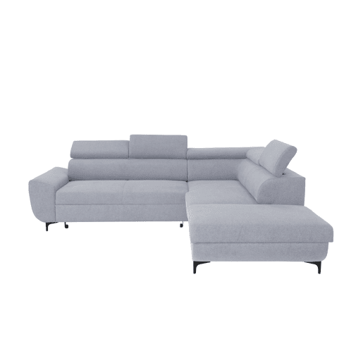 Sofá de canto com cama WESLEY dereita 4 lugares cinza