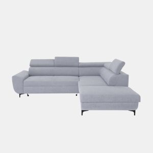 Sofá de canto com cama WESLEY dereita 4 lugares cinza