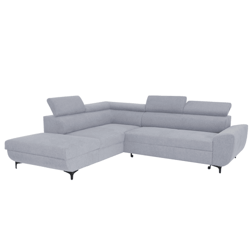 Sofá de canto com cama WESLEY esquerda 4 lugares cinza Sofá de canto com cama WESLEY esquerda 4 lugares cinza