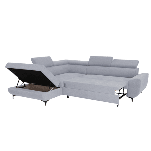 Sofá de canto com cama WESLEY esquerda 4 lugares cinza Sofá de canto com cama WESLEY esquerda 4 lugares cinza