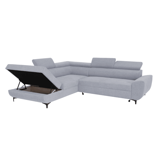 Sofá de canto com cama WESLEY esquerda 4 lugares cinza Sofá de canto com cama WESLEY esquerda 4 lugares cinza