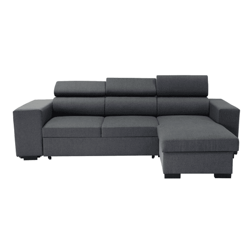 Chaise longue com cama NORWAY reversível 3 lugares cinza