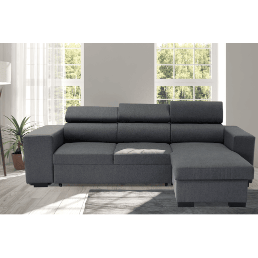 Chaise longue com cama NORWAY reversível 3 lugares cinza