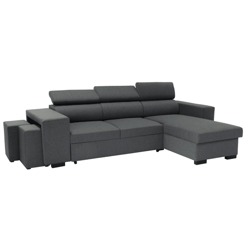 Chaise longue com cama NORWAY reversível 3 lugares cinza