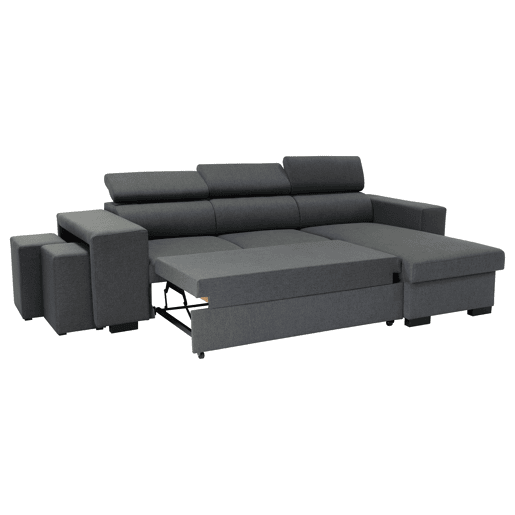 Chaise longue com cama NORWAY reversível 3 lugares cinza