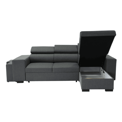 Chaise longue com cama NORWAY reversível 3 lugares cinza