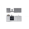 Cozinha com eletrodomésticos GILDA 2.0 240cm direita cinza claro e madeira cinza