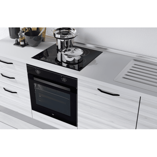 Cozinha com eletrodomésticos GILDA 2.0 240cm direita cinza claro e madeira cinza