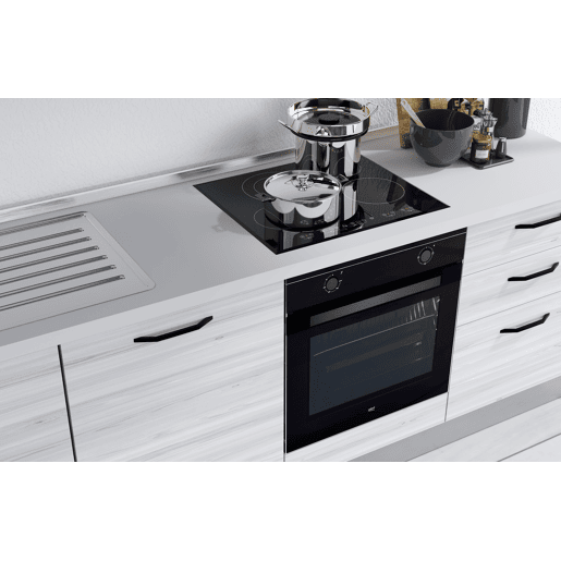 Cozinha com eletrodomésticos GILDA 2.0 240cm esquerda cinza claro e madeira cinza