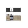 Cozinha com eletrodomésticos GILDA 2.0 240cm direita cinza escuro e madeira