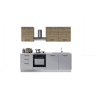 Cozinha com eletrodomésticos GILDA 2.0 240cm direita madeira e cinza claro