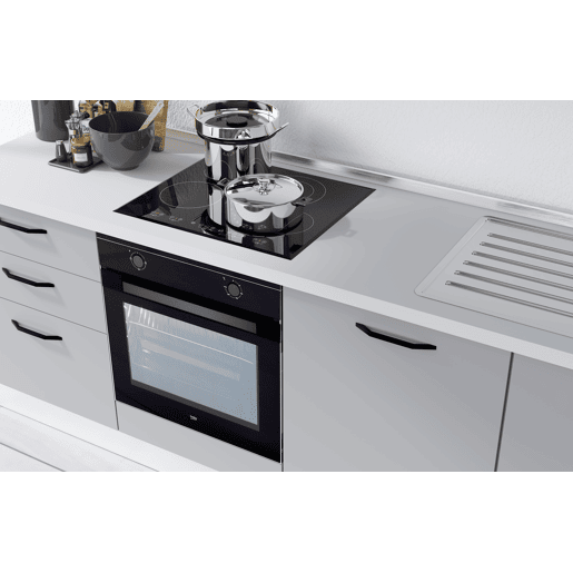 Cozinha com eletrodomésticos GILDA 2.0 240cm direita madeira e cinza claro