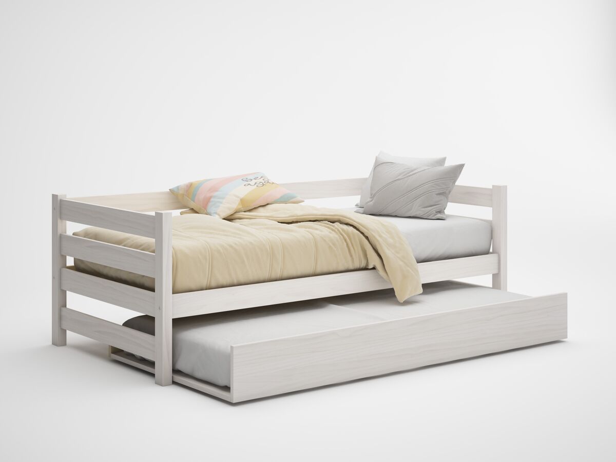 Cama nido eko ii madera maciza blanqueada 90x190cm