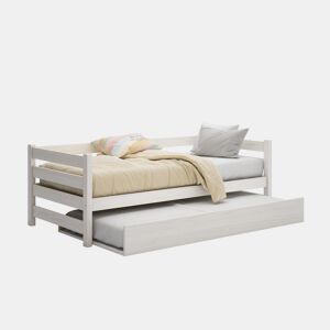 Cama nido EKO II em madeira maciça branqueada 90x190cm