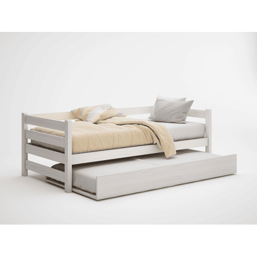 Cama nido EKO II em madeira maciça branqueada 90x190cm