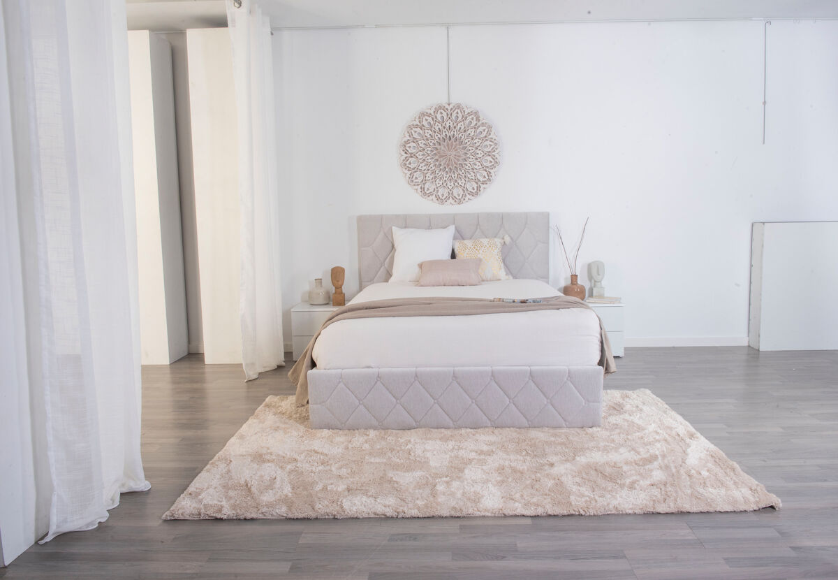 Cama abatible LUXURY II color gris claro 140x190cm